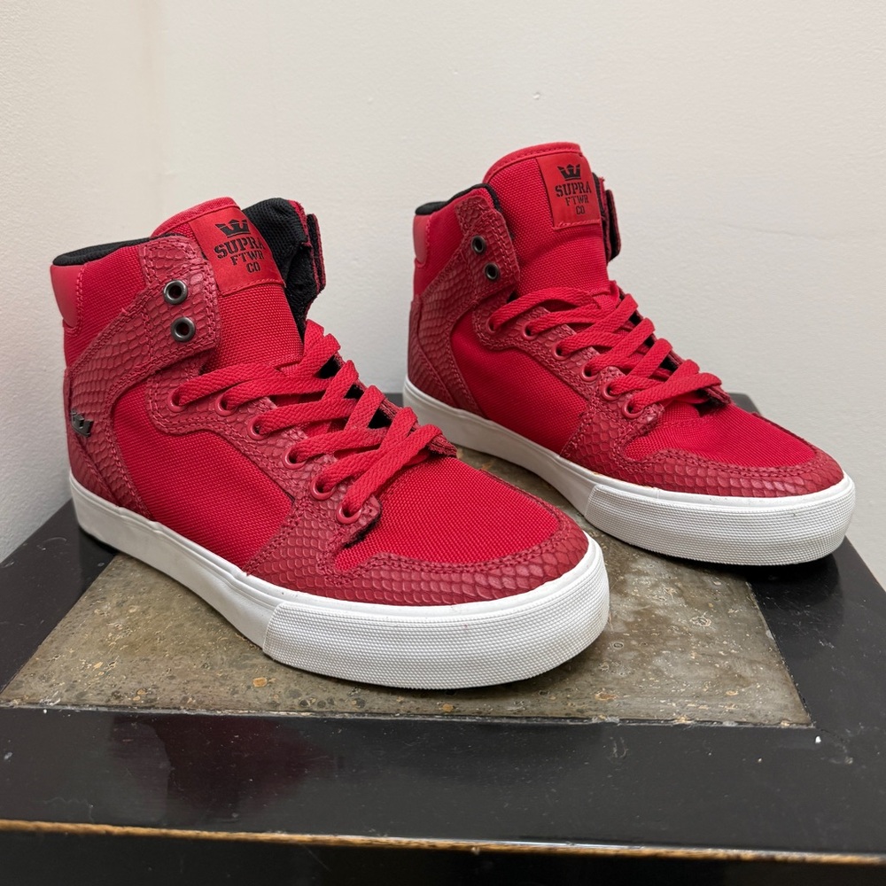 Supra Vaider Red Snake High Top Sneakers